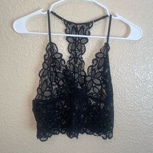 Sexy sheer black lace bralette size large